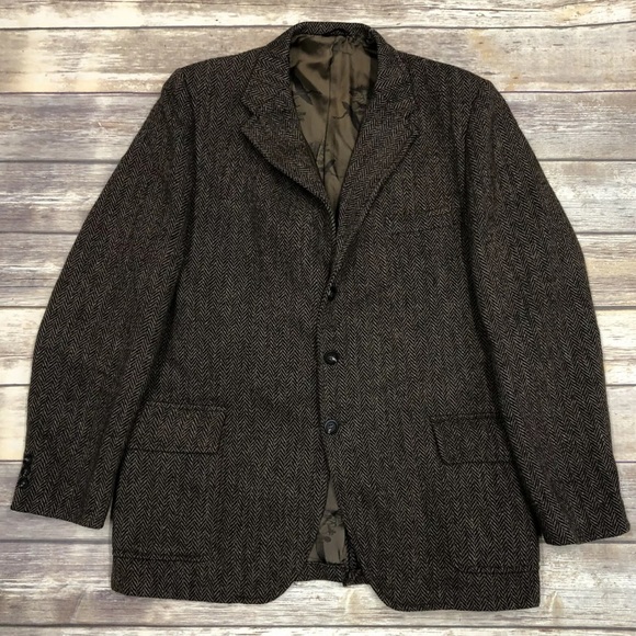 Vintage Harris Tweed Herringbone Blazer Jacket - Picture 11 of 11